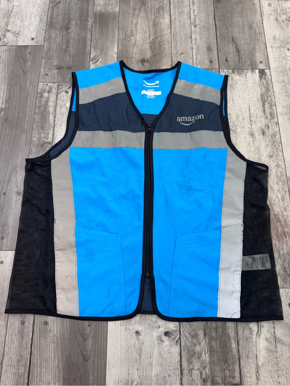 Amazon Delivery Flex Reflective Employee Safety Vest Zip Up XL Pockets